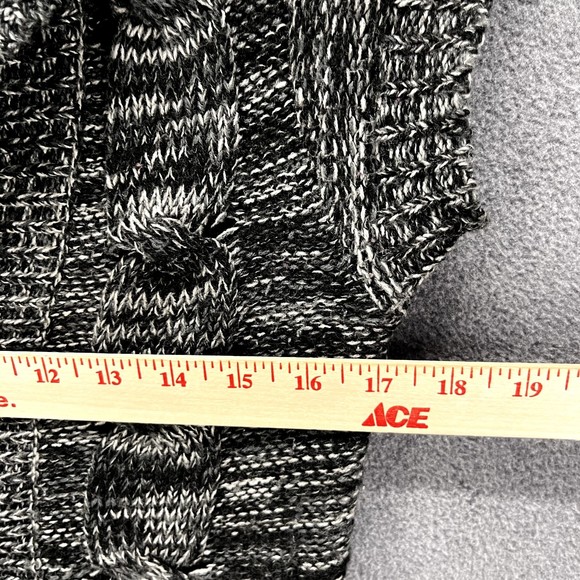 Agua Knit Cardigan Sweater womens size Large L Gray Short Sleeve Button collared - Picture 12 of 13